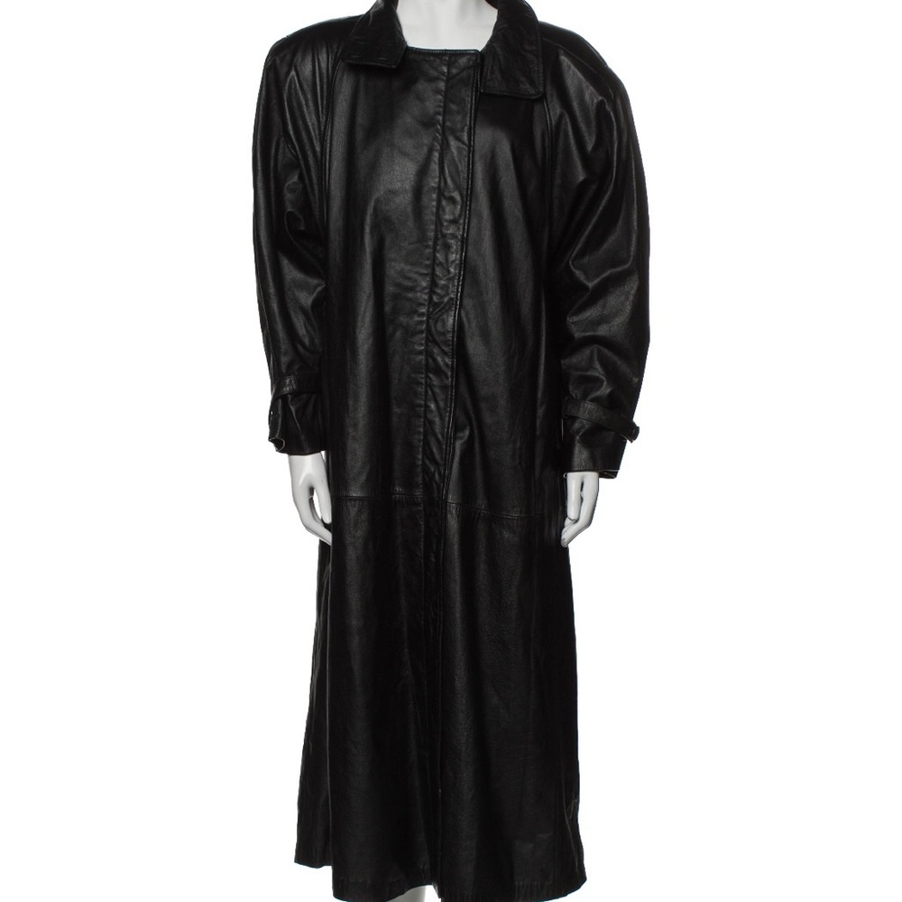 Avanti Classic Black Long Leather Jacket